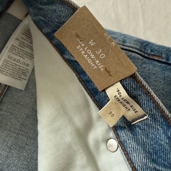 NWT Madewell The Low Rise 90s Straight Jean in Arlee Wash | size 30 - Picture 10 of 11